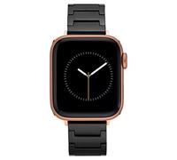 Anne Klein Ceramic Link Fashion Bracelet for Apple Watch, Secure, Adjustable, Apple Watch Replacement Band, Fits Most Wrists, Black/Rose Gold-Tone, 38/40/41mm, Modern