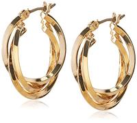 Anne Klein "Classics Gold-Tone 3 Ring Hoop Earrings