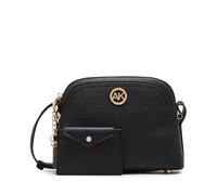 Anne Klein Dome Crossbody with Detachable Card case, Black