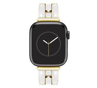 Anne Klein Fashion Bracelet for Apple Watch, Secure, Adjustable, Apple Watch Replacement Band, Fits Most Wrists, White/Gold, 42mm (Series 10) & 38/40/41mm, WK/1048GPWT38