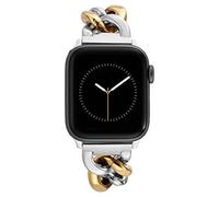 Anne Klein Fashion Chain Bracelet for Apple Watch, Secure, Adjustable, Apple Watch Replacement Band, Fits Most Wrists, Two Tone, 38/40/41mm, WK/1016GPTT384041