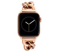 Anne Klein Fashion Chain Bracelet for Apple Watch, Secure, Adjustable, Apple Watch Replacement Band, Fits Most Wrists, Rose Gold, 42mm (Series 1-3), 44/45/46/49mm (Ultra & Ultra 2), WK/1017RGRG