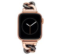 Anne Klein Fashion Chain Bracelet for Apple Watch, Secure, Adjustable, Apple Watch Replacement Band, Fits Most Wrists, Rose Gold/Dark Gunmetal Grey, 42mm (Series 1-3), 44/45/46/49mm (Ultra & Ultra 2),