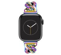 Anne Klein Fashion Chain Bracelet for Apple Watch, Secure, Adjustable, Apple Watch Replacement Band, Fits Most Wrists, Iridescent Rainbow, 42/44/45/Ultra/Ultra 2, WK/1017RNBW42