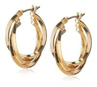Anne Klein Gold Tone Triple Layered Hoop Earrings - J7887