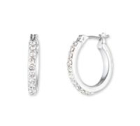 Anne Klein Women Silver Crystal Hoop Earrings 60356873-G03