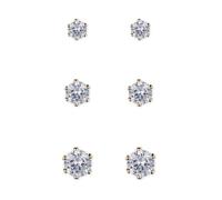 Anne Klein Jewellery Cubic Zirconia Crystal Multi Pack Earrings In Silver Silver