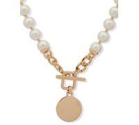 Anne Klein Jewellery Pearl Toggle Collar Necklace In Gold Gold