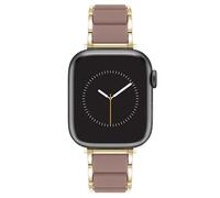 Anne Klein Rubberized Fashion Bracelet for Apple Watch, Secure, Adjustable, Apple Watch Replacement Band, Fits Most Wrists, Gold/Taupe, 42/44/45/Ultra/Ultra 2, WK/1054GPTP42
