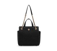 Anne Klein Small Ruched Tote with Convertible Strap, Black, Black, M