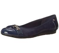 Anne Klein Sport Women's Able Fabric Ballet Flat, Navy, 8 M US