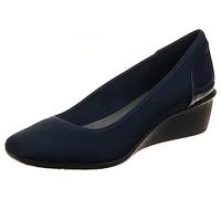 Anne Klein Sport Women's Wisher Fabric Wedge Pump, Navy, 7.5 M US