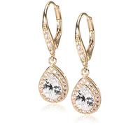 Anne Klein Women Gold Cubic Zirconia Dangle & Drop Earrings 60422583-887