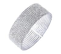 Anne Klein Women Silver Crystal Cuff Bracelet of Length 9cm 60466537-G03