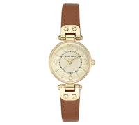 Anne Klein Women's Leather Strap Watch, Beige/Brown