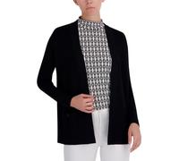 Anne Klein Women's 2 Pocket Cardigan2 포켓 말리부 카디건2 口袋马利布开衫chamarra Malibu De 2 Bolsillosmalibu Strickjacke Mit 2 Taschen Cardigan Sweater, Black, Large