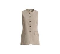 Anne Klein Women's 5-button Mini Check Vest, Natural Clay Mult, 4
