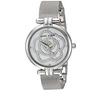 Anne Klein Women's AK/3103MPSV Swarovski Crystal Accented Silver-Tone Mesh Bracelet Watch