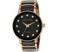 Anne Klein Women's Analog Japanese-Quartz Watch with Ceramic Strap AK/2672BKGB