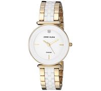 Anne Klein Women's Analog Japanese Quartz Watch with Ceramic Strap AK/3158WTGB