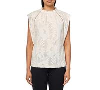 Anne Klein Women's Blssm Lace Sl Ruffle Nk Top W Ladder Lac, White Dove, L
