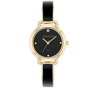Anne Klein Women's Diamond Accent Black Enamel & Gold-Tone Bangle Bracelet Watch 30mm AK/2438BKGB