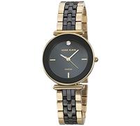 Anne Klein Women's Genuine Diamond Ceramic Bracelet Watch, Black/Gold, Japanese