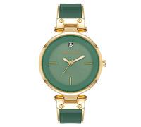 Anne Klein Women's Genuine Diamond Dial Bangle Watch, AK/1414, Green/Gold, Green/Gold