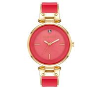 Anne Klein Women's Genuine Diamond Dial Bangle Watch, AK/1414, Magenta/Gold, Magenta/Gold, Japanese