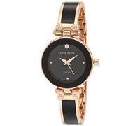 Anne Klein Women's Genuine Diamond Dial Bangle Watch, Black/Rose Gold