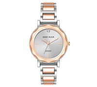 Anne Klein Women's Genuine Diamond Dial Bracelet Watch, Silver/Rose Gold, One Size, Flat