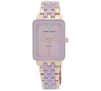 Anne Klein Women's Genuine Diamond Dial Ceramic Bracelet Watch, AK/3668, Rose Gold/Lavender