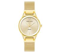 ANNE KLEIN Women's Genuine Diamond Dial Mesh Bracelet Watch