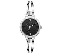 Anne Klein Women's Genuine Diamond Dial Open Wrist Watch, Black/Silver, Japanese