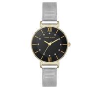 Anne Klein Women's Glitter Accented Mesh Bracelet Watch, Black/Two-Tone