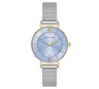 Anne Klein Women's Glitter Accented Mesh Bracelet Watch, Light Blue/Two-Tone, 29mm, Classic