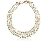Anne Klein Women's Gold-Tone Blanc Pearl Collar Necklace 0