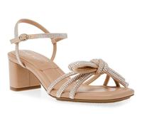 Anne Klein Women's Keilly Heeled Sandal, Clear Crystal/Nude, 3.5 UK