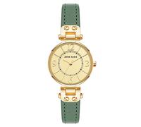 Anne Klein Women's Leather Strap Watch, Green/Gold