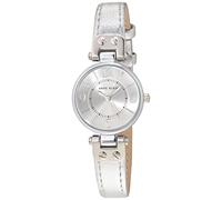 Anne Klein Women's Leather Strap Watch, Silver
