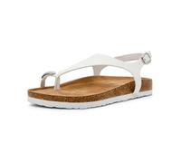 Anne Klein Women's Lola Flat Sandal, White, 4 UK
