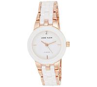 Anne Klein Women's North Classics Quartz Watch with White Dial Analog Display and Rose Gold Ceramic Bracelet AK/N1610WTRG