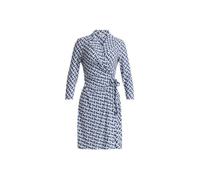 Anne Klein Women's Notch Collar Wrap Printed Jersey Dress, Dutch Blue Multi, XL