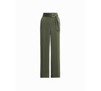 Anne Klein Women's Petite Satin High-Rise, Pull-on Wide Leg Ankle Pant, Eclair, M