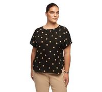 Anne Klein Women's Plus Size Short Sleeve Blouse with Bateau Neckline, Black/Off White/Latte