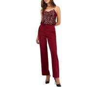 Anne Klein Women's Pull on Slash Pocket Wide Leg Pant, Bermuda Red, XL