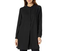 Anne Klein Women's POP-Over Blouse with Covered Placket and Side Slits, Anne Black, Large