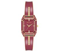 Anne Klein Women's Premium Crystal Accented Bangle Watch, AK/4042, Burgundy/Gold, Burgundy/Gold, strap