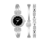 Anne Klein Women's Premium Crystal Accented Bangle Watch and Bracelet Set