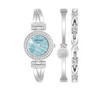 Anne Klein Women's Premium Crystal Accented Bangle Watch and Bracelet Set